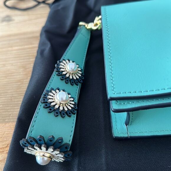 ZAC POSEN Earthette Leather Clutch + Dust Bag - Picture 3 of 9